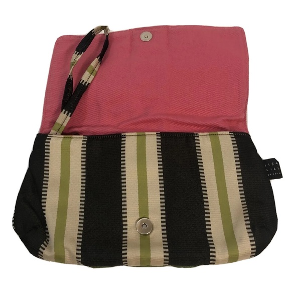Women’s 1154 Lill Studio Multi Color Stripe Ruffle Clutch Bag - Picture 5 of 7
